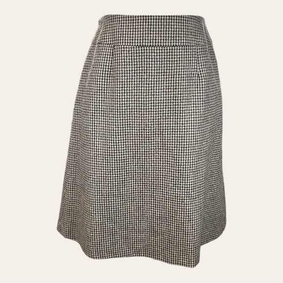 Talbots Academia Tweed Houndstooth Wool A Line Skirt Size 4 Petite - Picture 2 of 7